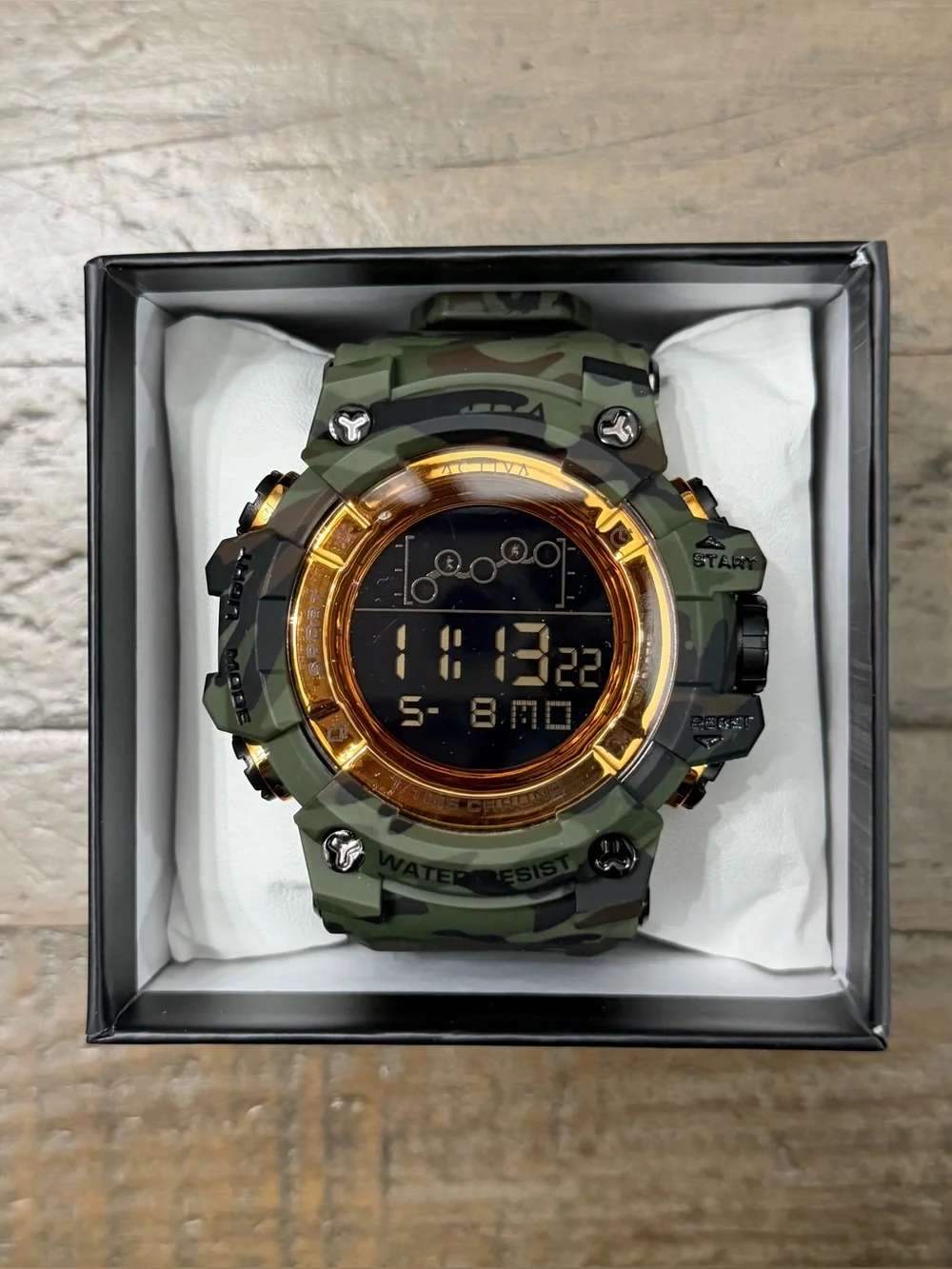 NWT Activa Summit X by Invicta Digital Sport Watch Army Green Camo ACW8082-021